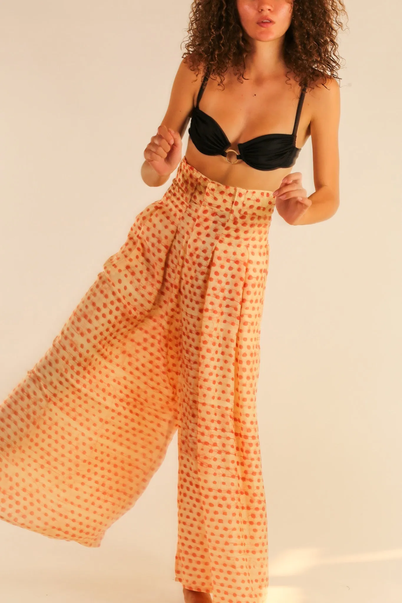 WIDE LEG SILK PANTS PENNY