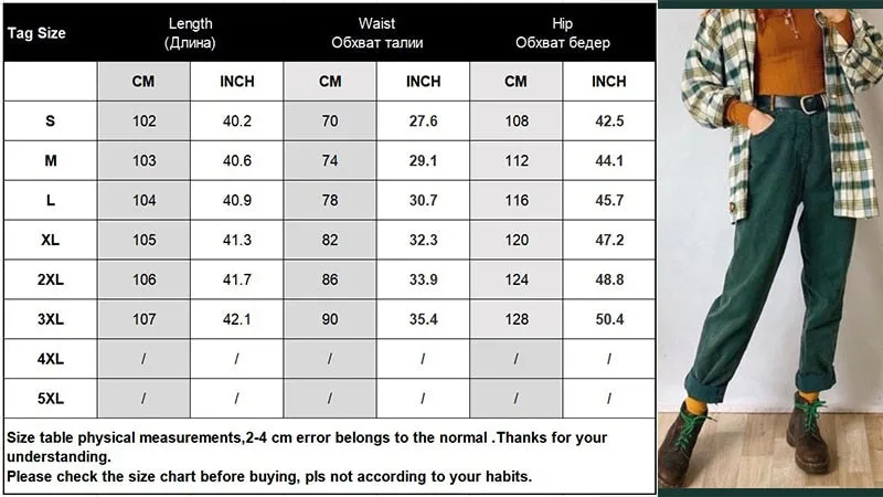 Wjczt Women&#39;s Casual Pants Punk Harem Trousers Ladies Autumn High Waist Hip Hop Boyfriends Long Pants Female Green Yellow Plus Size