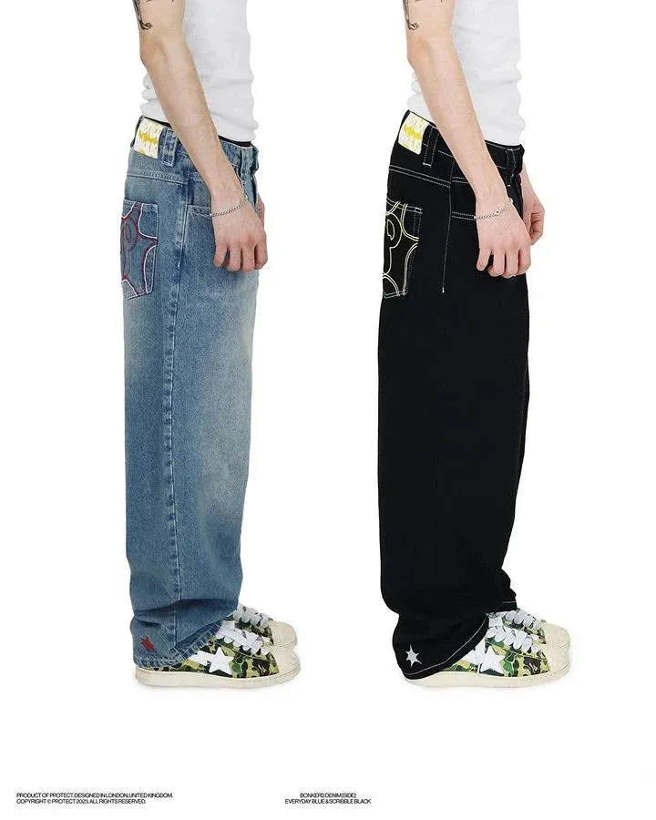 Wjczt  Y2k Jeans Harajuku Hip Hop Gothic Baggy Jeans Denim Pants Men Women 2025 New Punk Rock Oversized Wide Feet Trousers Streetwear