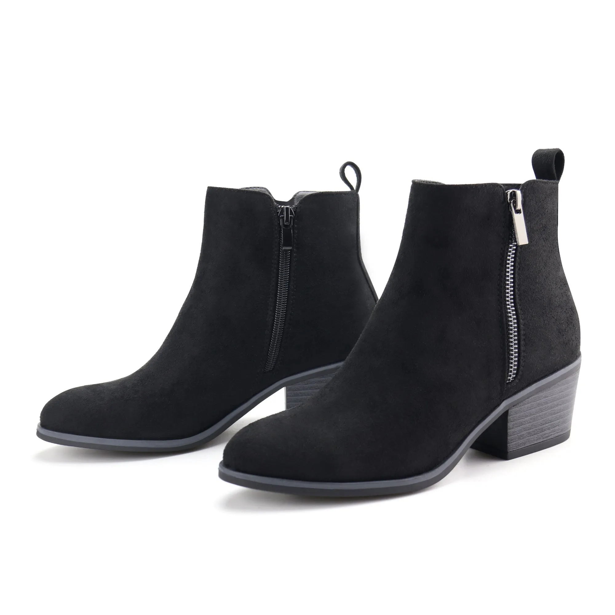 Women Ankle Boots with Side Zipper