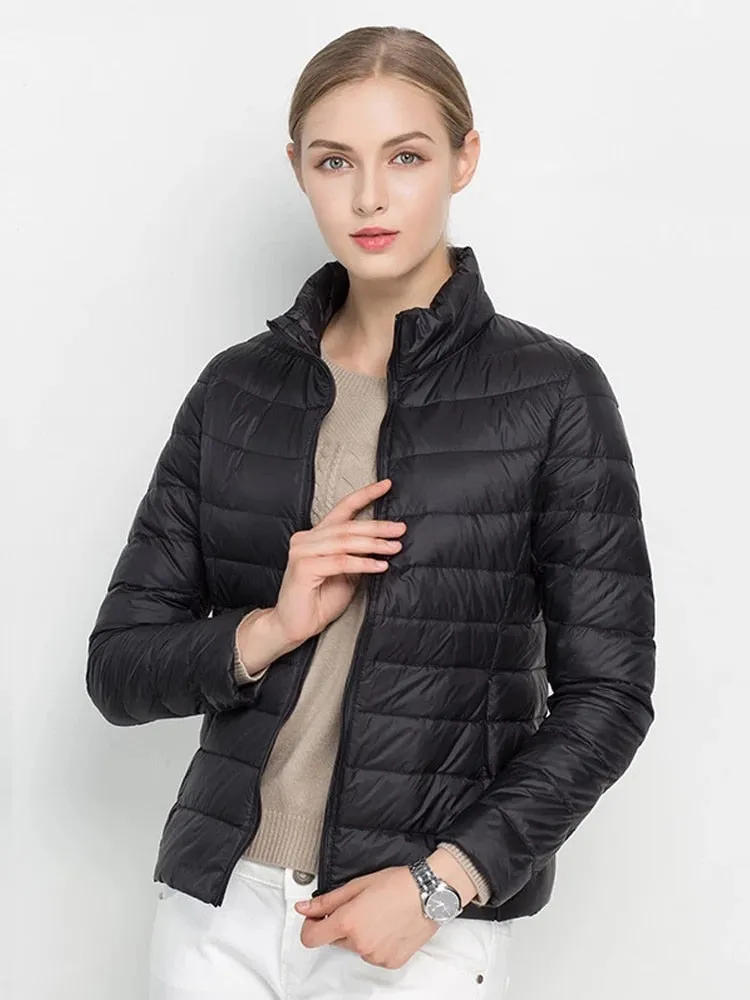 Women Winter Coat 2021 New Ultra Light White Duck Down Jacket Slim Women Winter Puffer Jacket Portable Windproof Down Coat 7XL