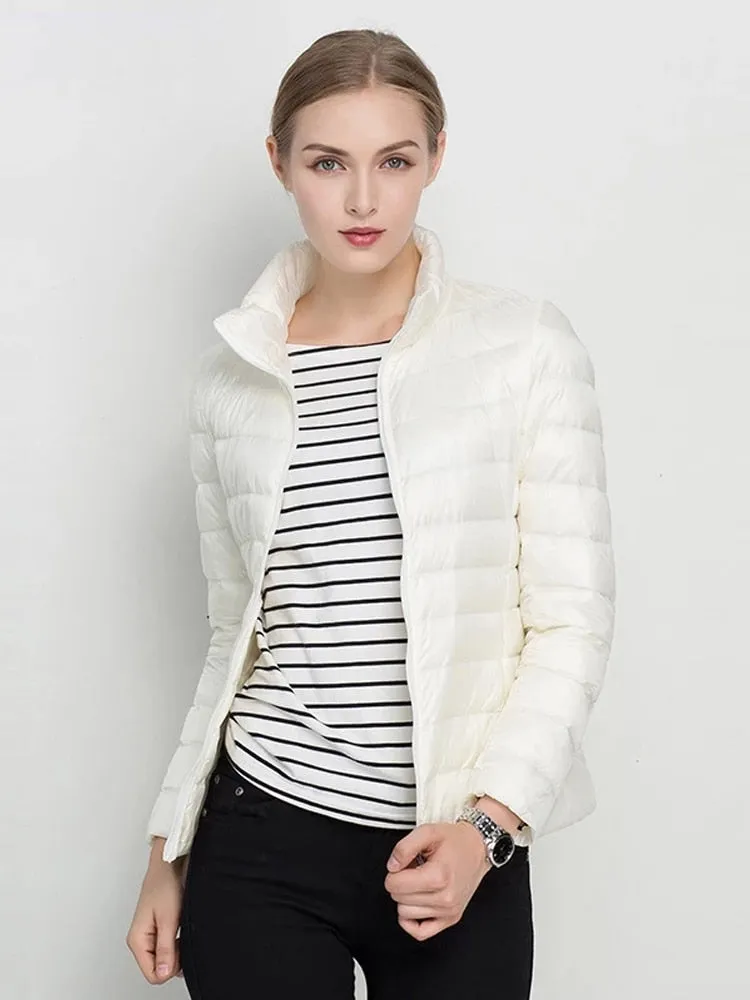 Women Winter Coat 2021 New Ultra Light White Duck Down Jacket Slim Women Winter Puffer Jacket Portable Windproof Down Coat 7XL