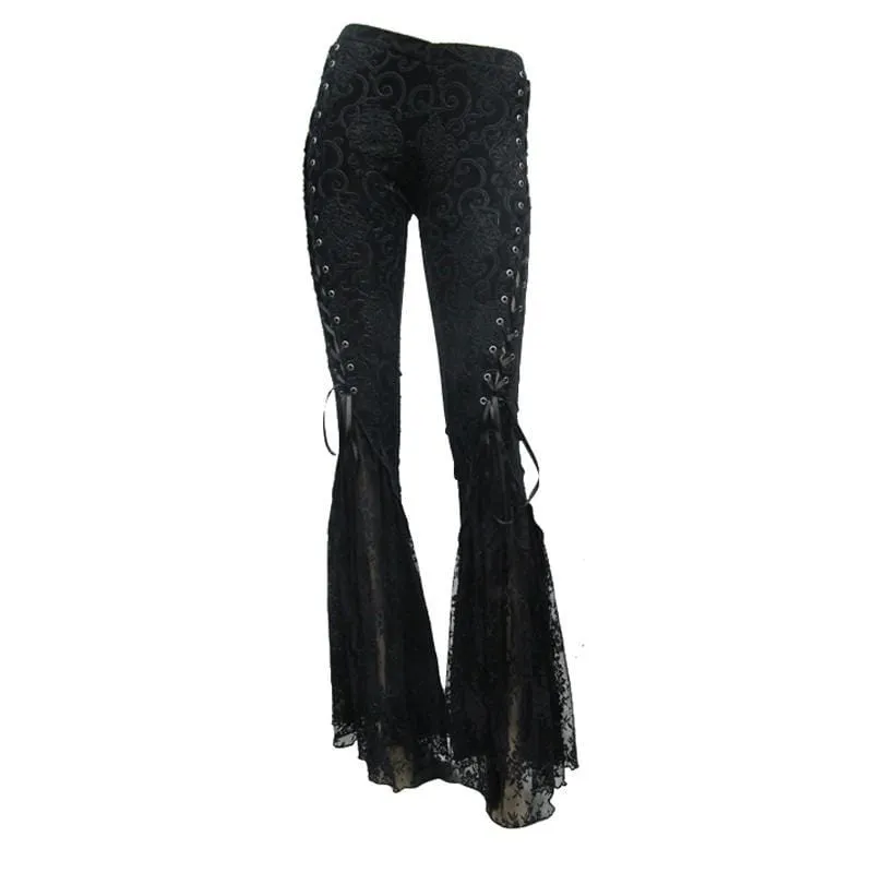 Women's Goth Lace Frill Trousers