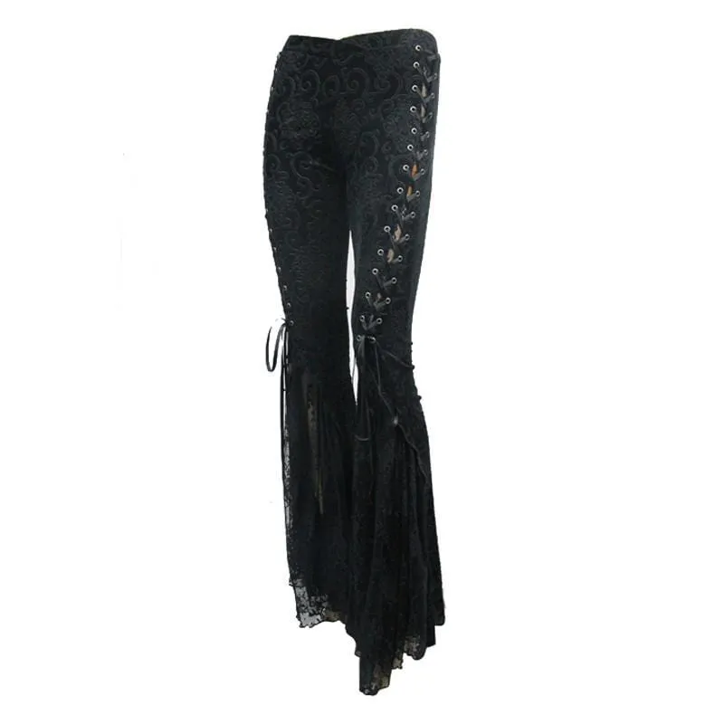 Women's Goth Lace Frill Trousers