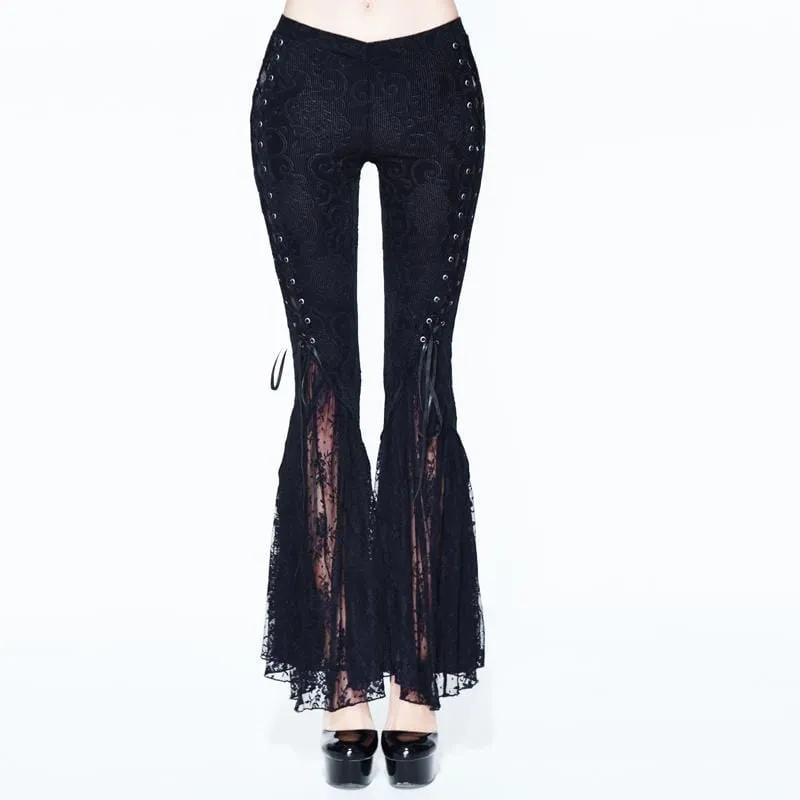 Women's Goth Lace Frill Trousers