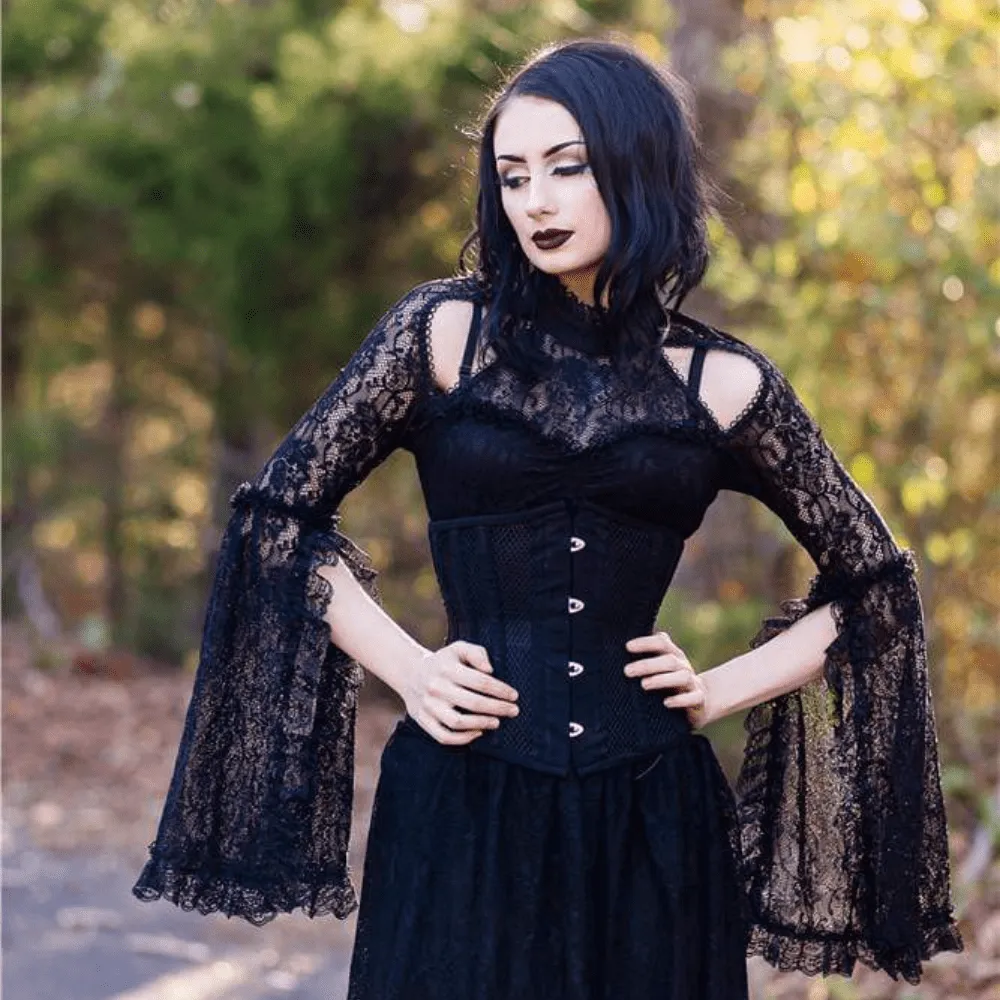 Women's Layered Lace Goth Little Black Dress