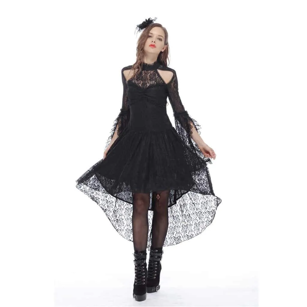 Women's Layered Lace Goth Little Black Dress