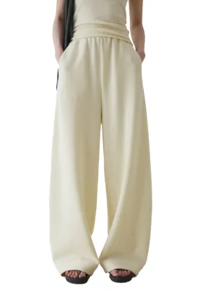 Wool Curved Borrowed Seam High Waist Trousers